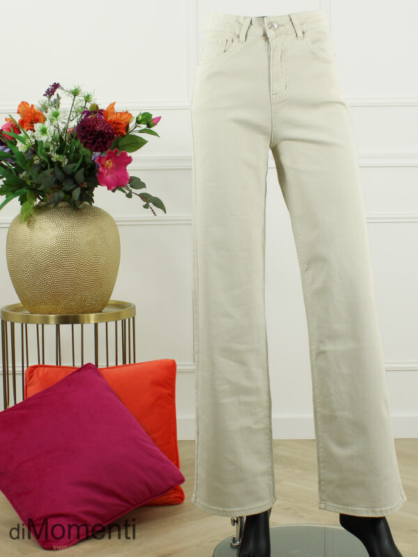 Goodies Wide Leg Stretch Jeans - Beige
