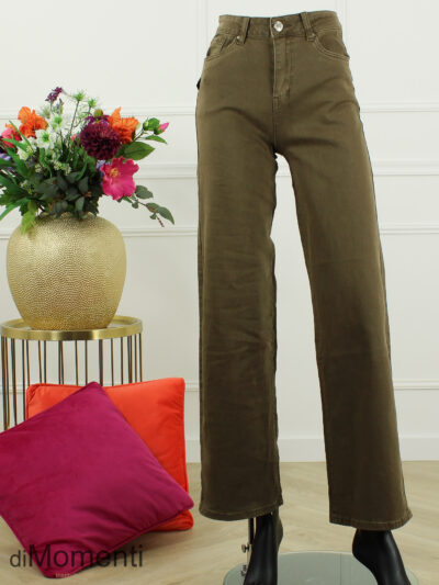 Goodies Wide Leg Stretch Jeans - Choco
