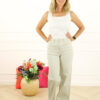 Goodies Wide Leg Stretch Jeans - Beige