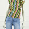 Top Daisy Print - Army Groen