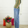 Top Daisy Print - Army Groen