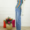 Top Daisy Print - Kobalt Blauw