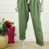 Linnen Broek Nancy - Army Groen