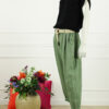 Linnen Broek Nancy - Army Groen