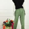 Linnen Broek Nancy - Army Groen