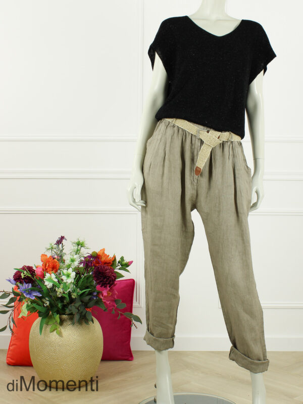 Linnen Broek Nancy - Taupe