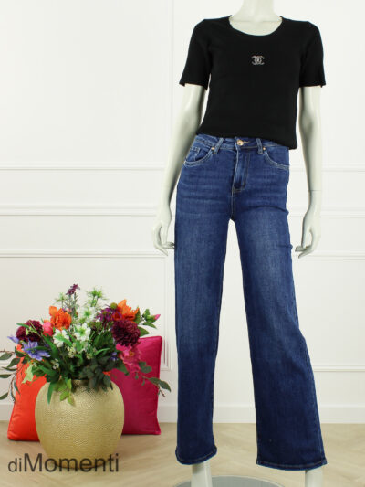 Goodies Wide Leg Stretch Push- Up Jeans - Blauw