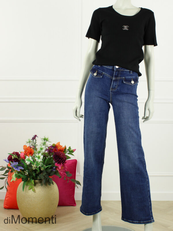 Goodies Wide Leg Stretch 2 Pocket Jeans - Blauw