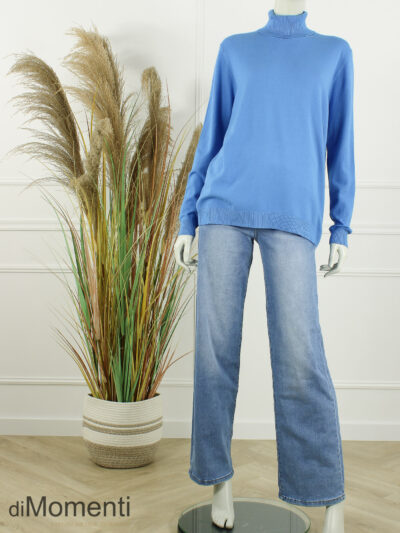 Fijn Brei Top Jasmina - Jeans Blauw