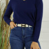 Fijn Brei Top Mabel - Navy