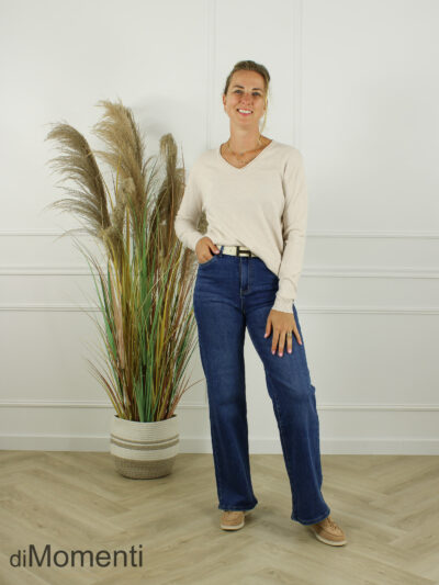 Fijn Brei Top Mabel - Licht Beige Melee