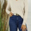 Fijn Brei Top Mabel - Licht Beige Melee