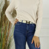 Fijn Brei Top Melly - Licht Beige Melee