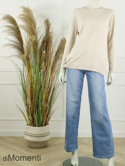 Fijn Brei Top Alice - Licht Beige Melee