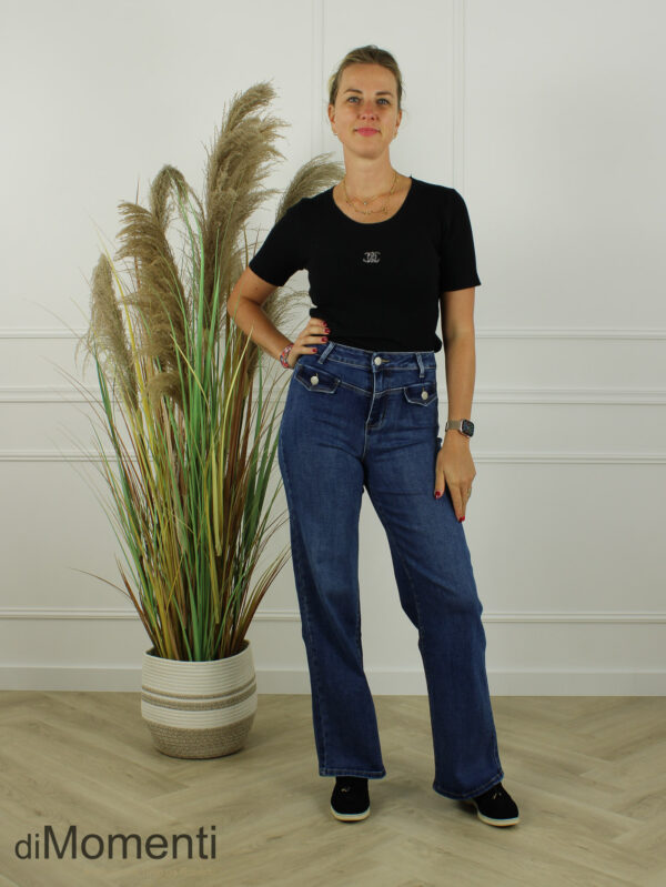 Goodies Wide Leg Stretch 2 Pocket Jeans - Blauw