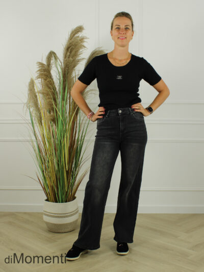Goodies Wide Leg Stretch Jeans - Antraciet