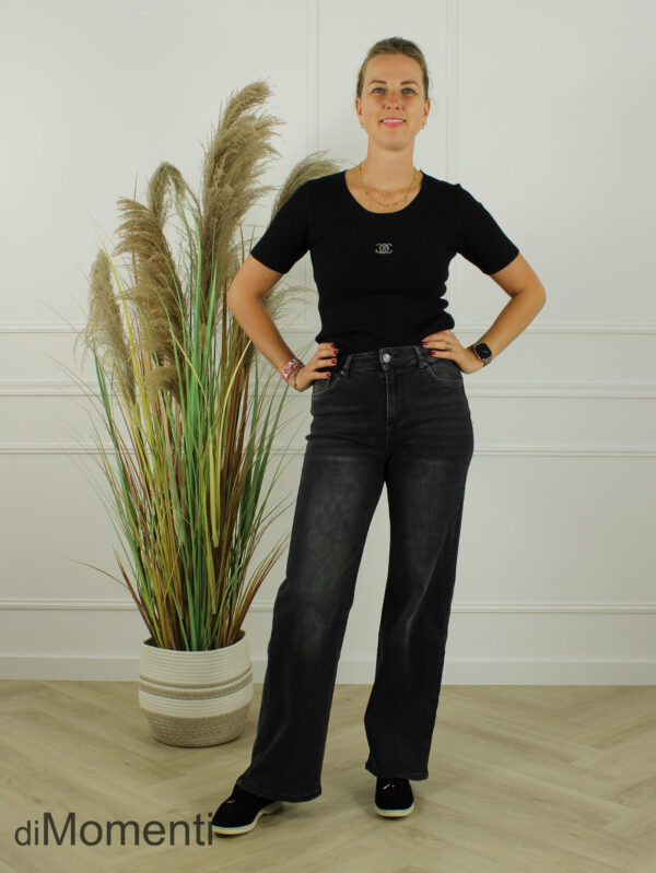 Goodies Wide Leg Stretch Jeans - Antraciet