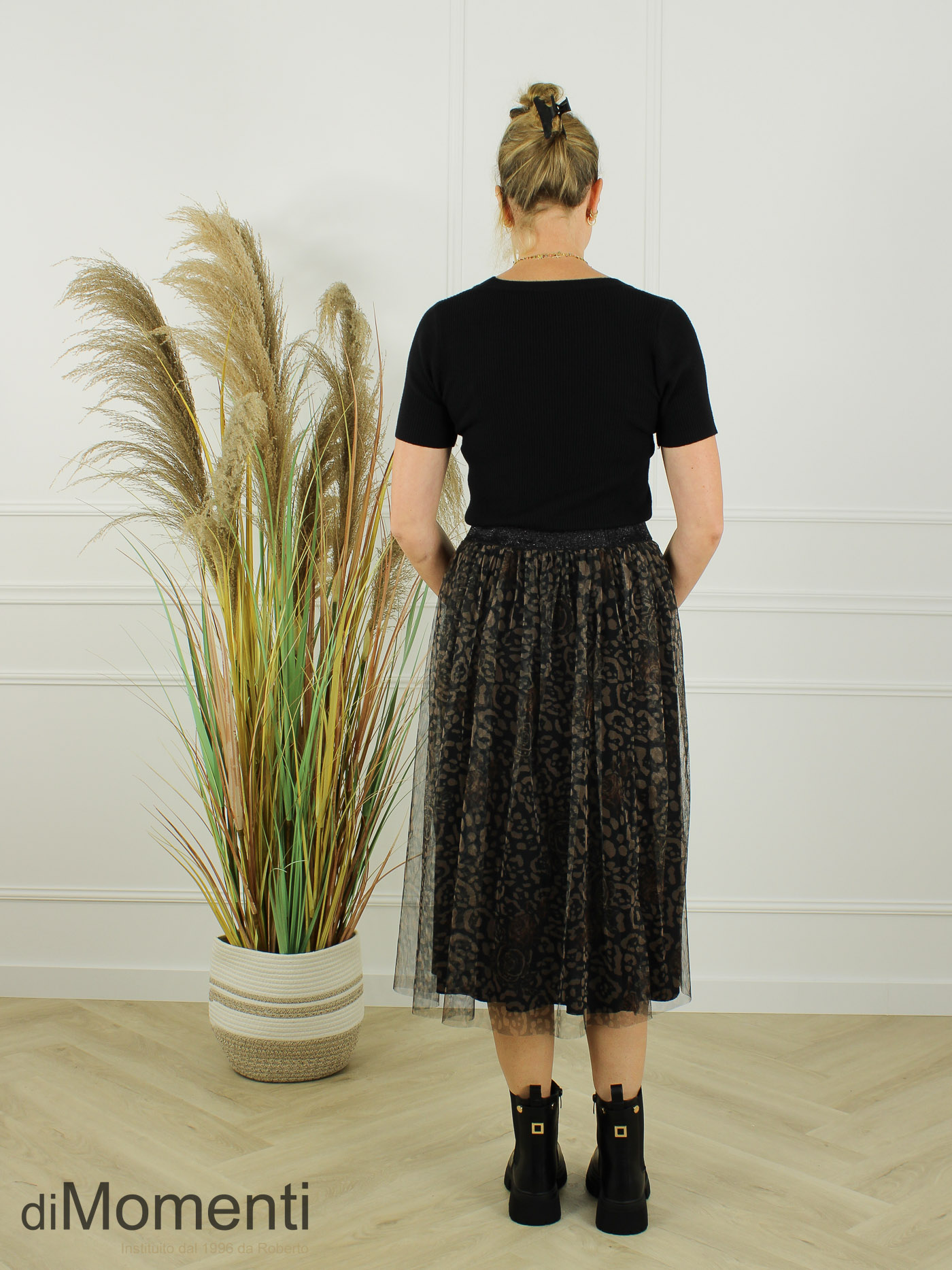 Voile Rok Rome - Print 1 Zwart