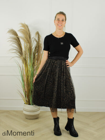 Voile Rok Rome - Print 1 Zwart