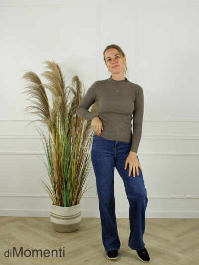 Top Cheryl Lange Mouw - Taupe