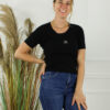 Top Cheryl Korte Mouw  - Zwart