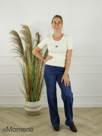 Top Cheryl Korte Mouw  - Ecru