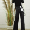 Goodies Wide Leg Stretch Cuffed Jeans - Antraciet