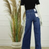 Goodies Wide Leg Stretch Cuffed Jeans - Blauw