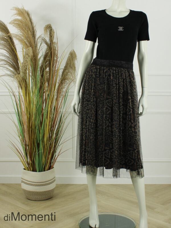 Voile Rok Rome - Print 1 Zwart
