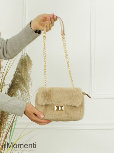 Clutch Petit Fur- Beige
