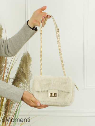 Clutch Petit Fur- Licht Beige