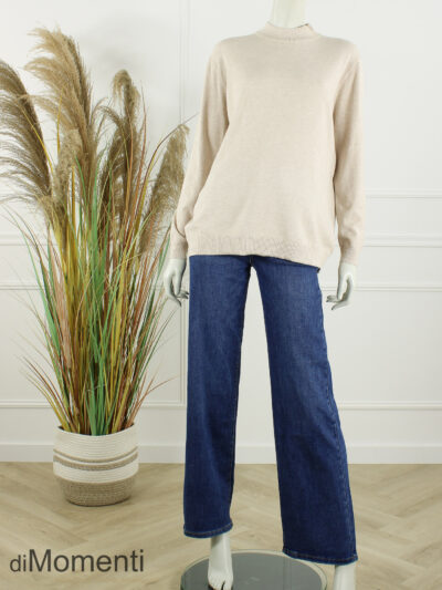 Fijn Brei Top Melly - Licht Beige Melee