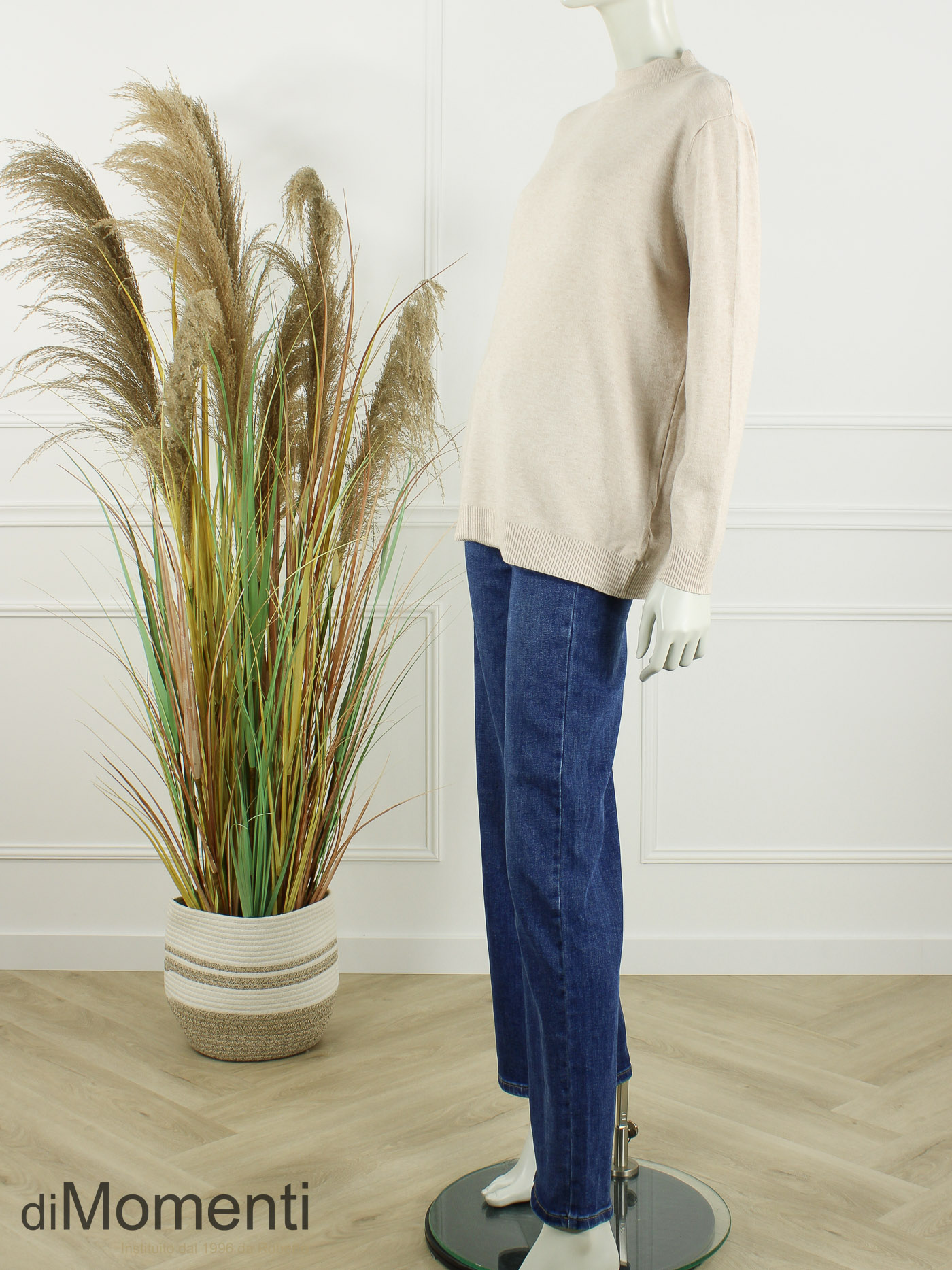 Fijn Brei Top Melly - Licht Beige Melee