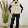 Faux Fur Gilet Olivia - Beige