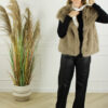 Faux Fur Gilet Olivia - Taupe