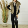 Faux Fur Gilet Olivia - Taupe