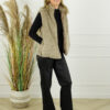 Faux Fur Gilet Florence - Taupe