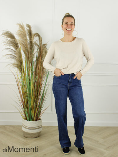 Fijn Brei Top Alice - Licht Beige Melee