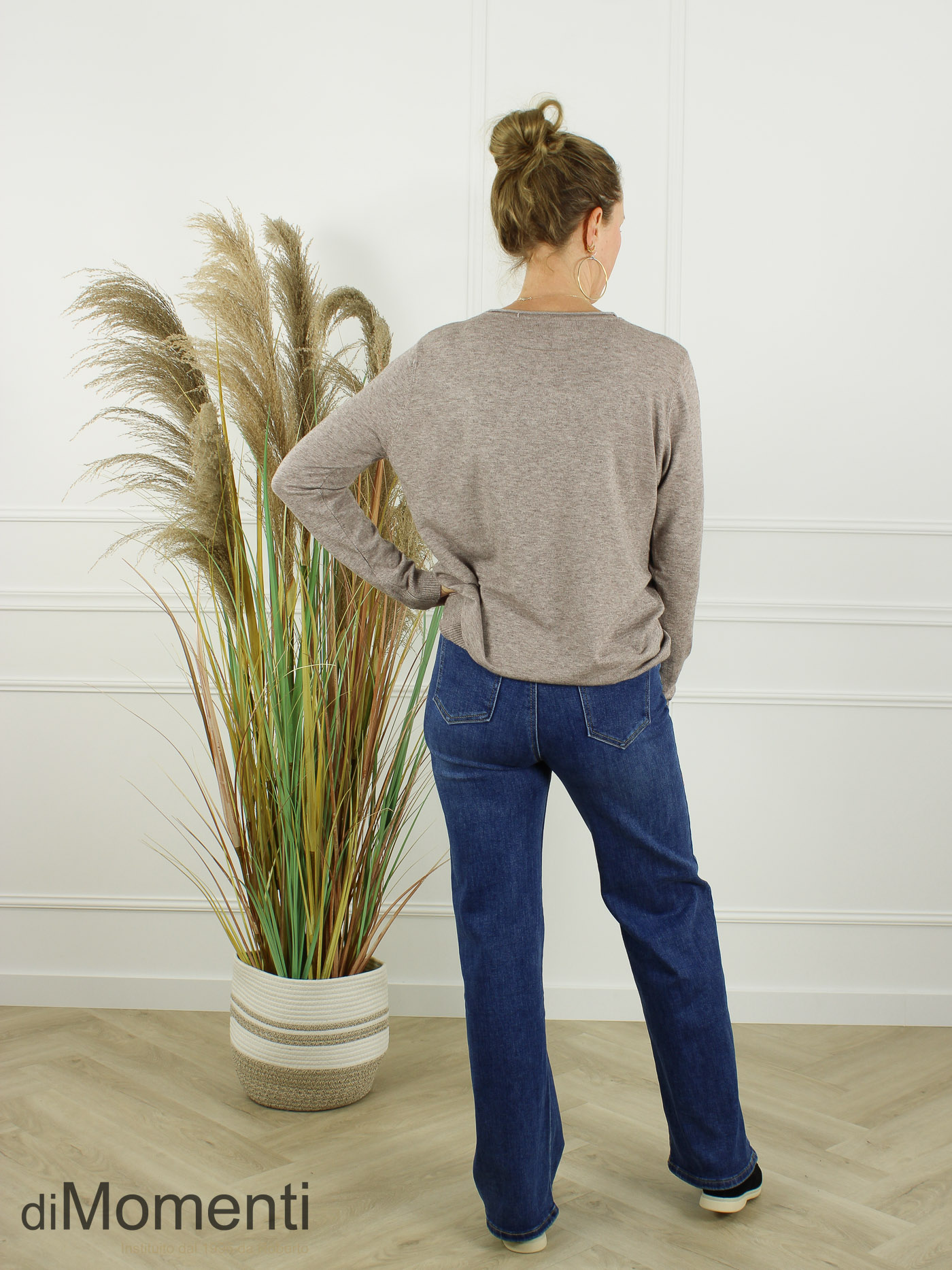 Fijn Brei Top Alice - Taupe Melee