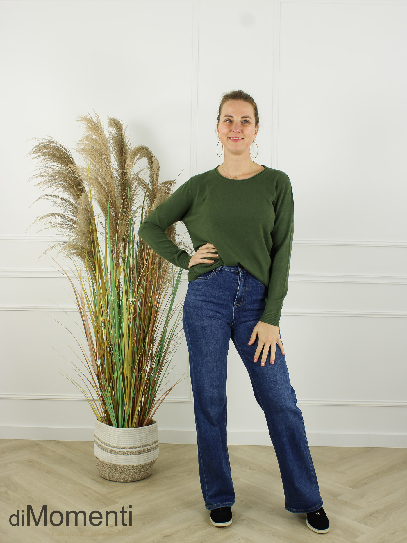 Fijn Brei Top Alice - Army Groen