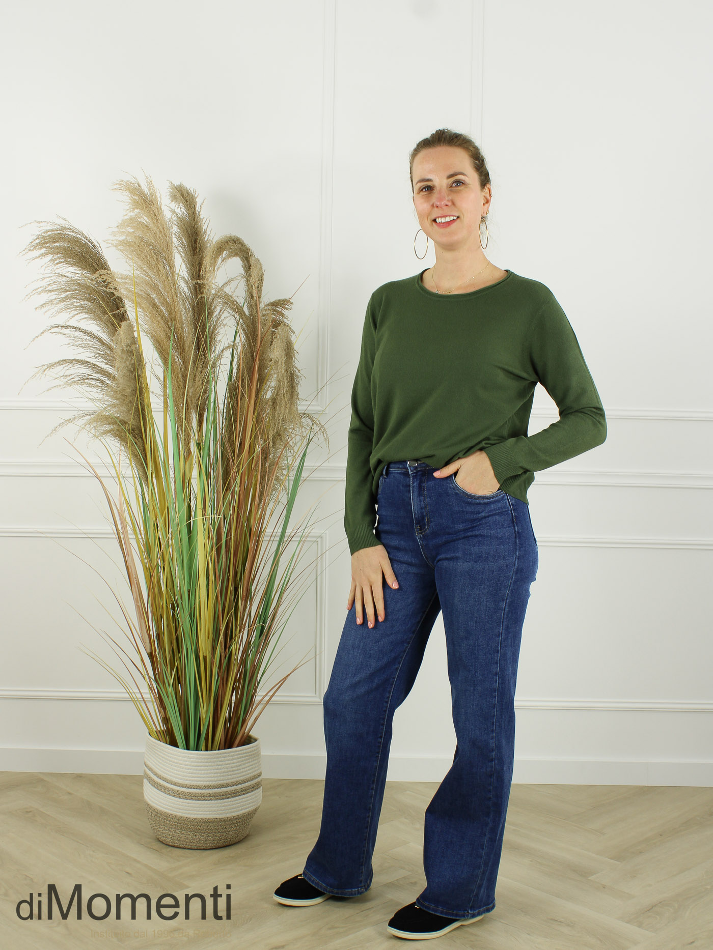 Fijn Brei Top Alice - Army Groen