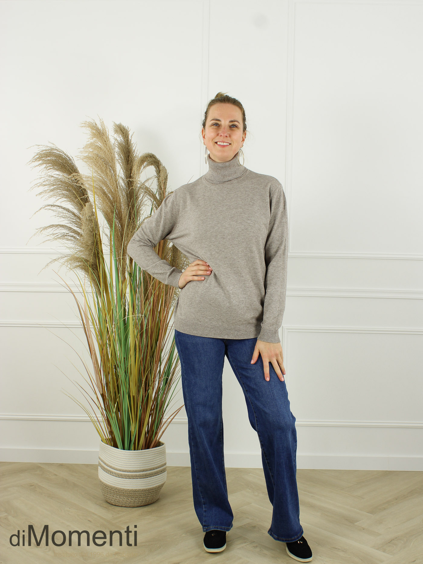 Fijn Brei Top Jasmina - Taupe Melee