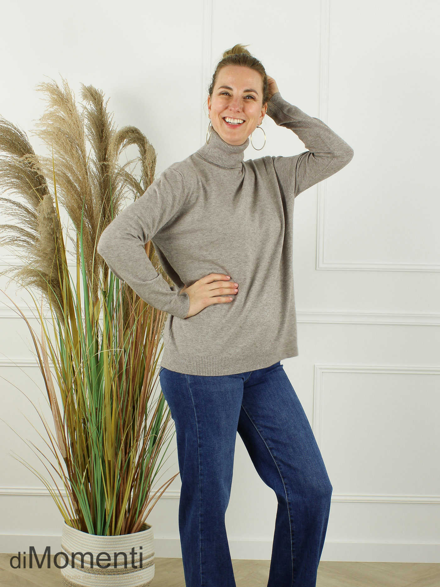 Fijn Brei Top Jasmina - Taupe Melee