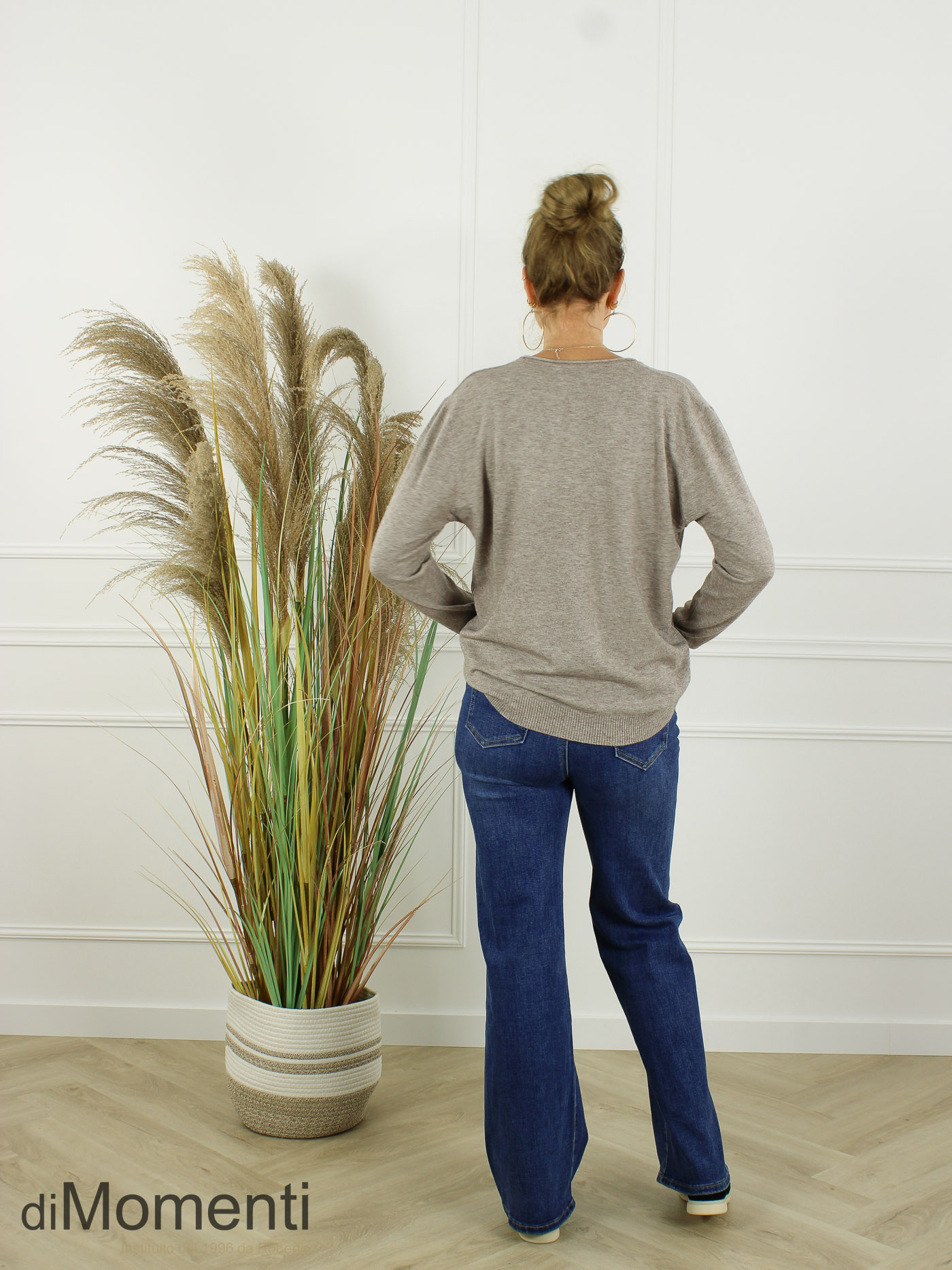 Fijn Brei Top Mabel - Taupe Melee