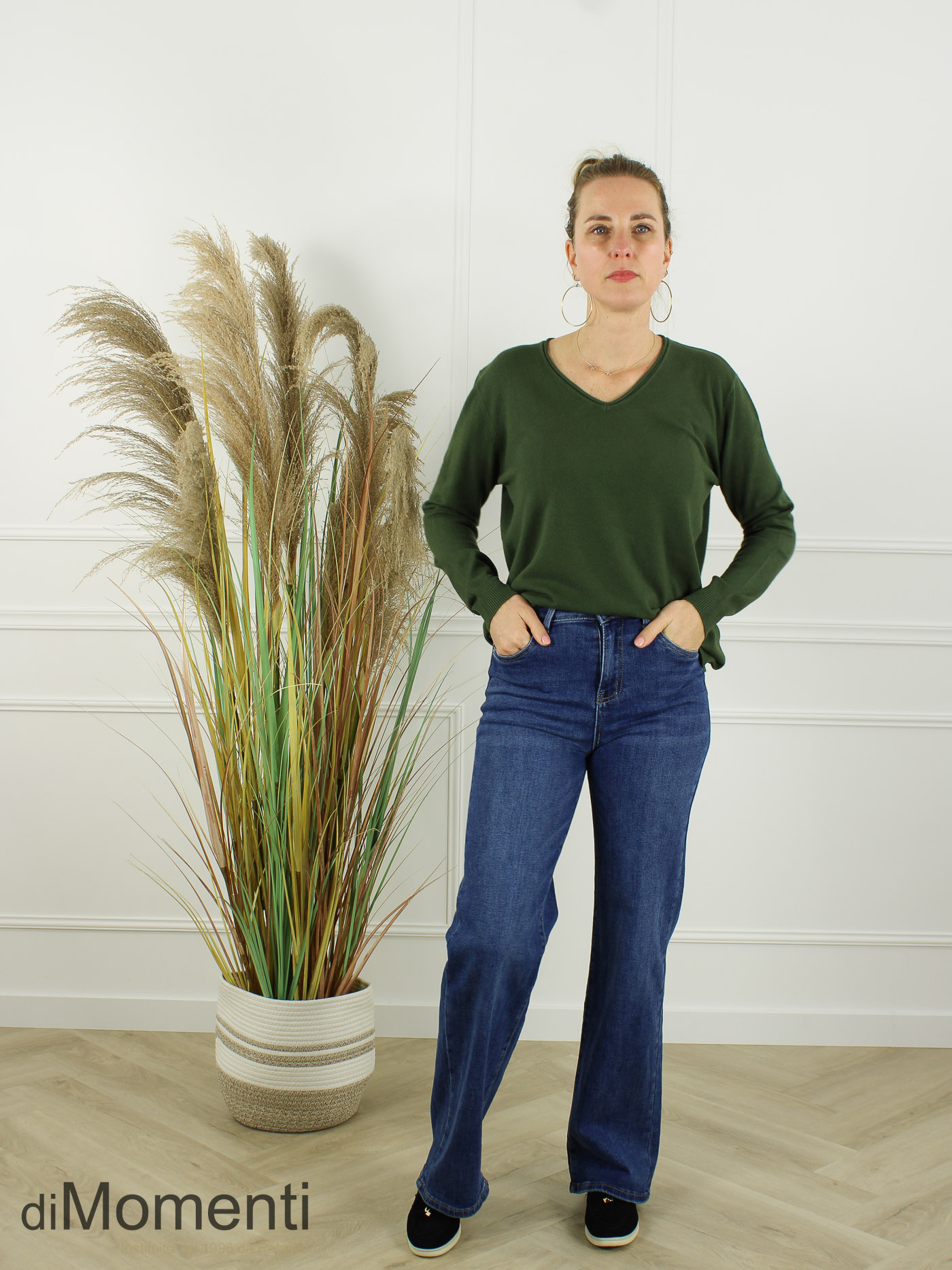 Fijn Brei Top Mabel - Army Groen