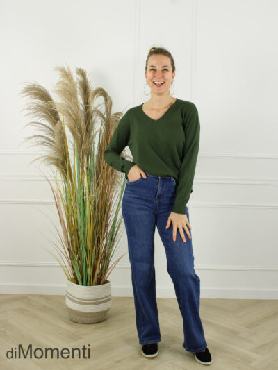 Fijn Brei Top Mabel - Army Groen