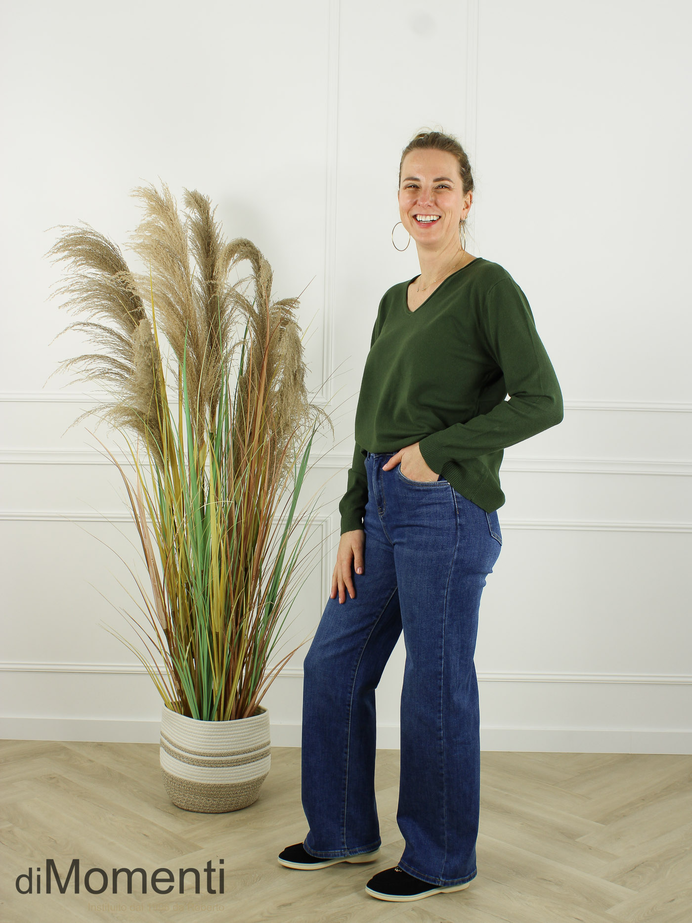 Fijn Brei Top Mabel - Army Groen