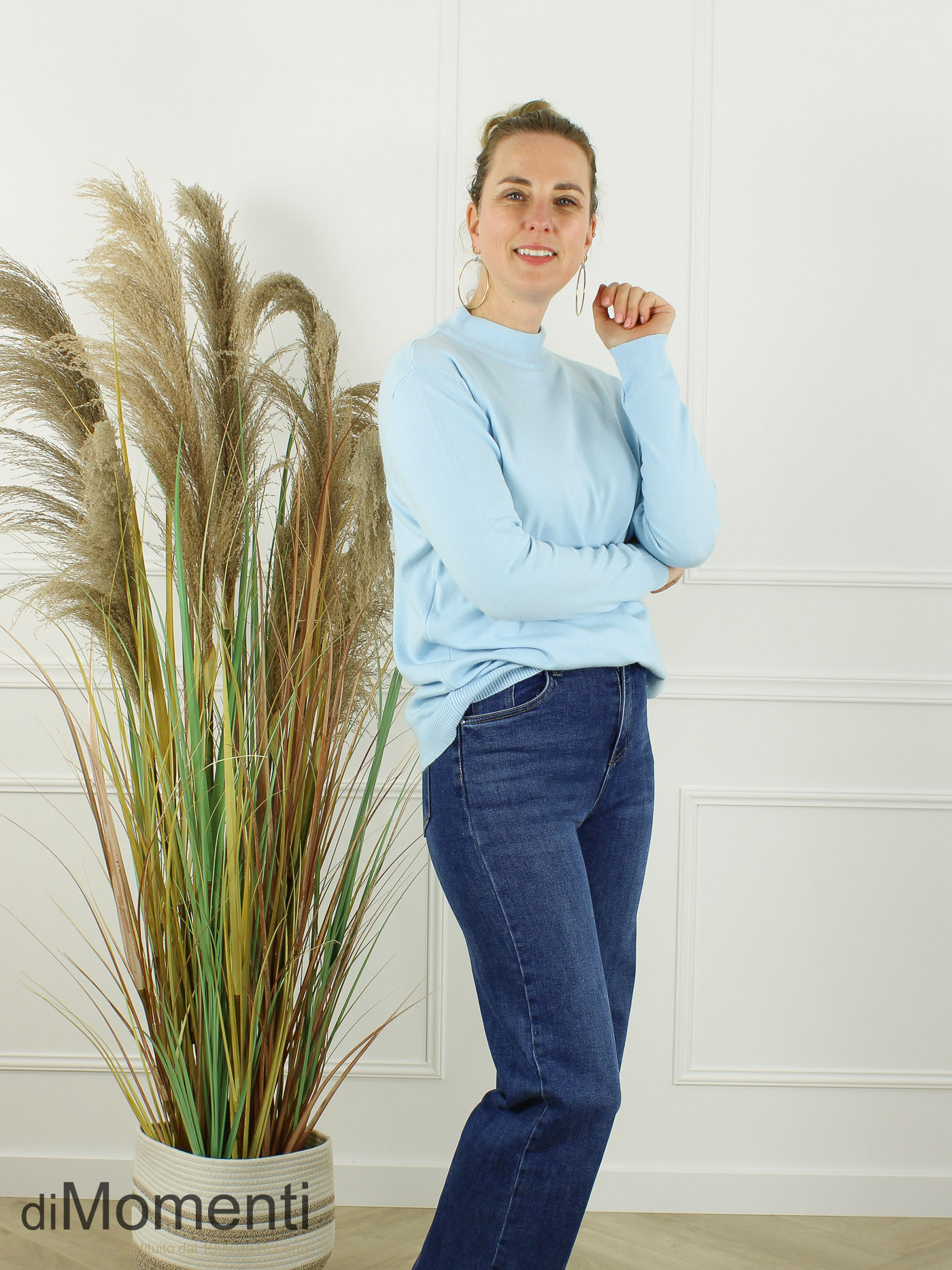 Fijn Brei Top Melly - Licht Blauw