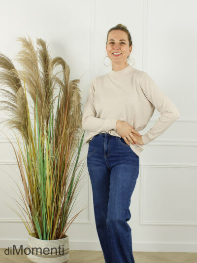 Fijn Brei Top Melly - Licht Beige Melee