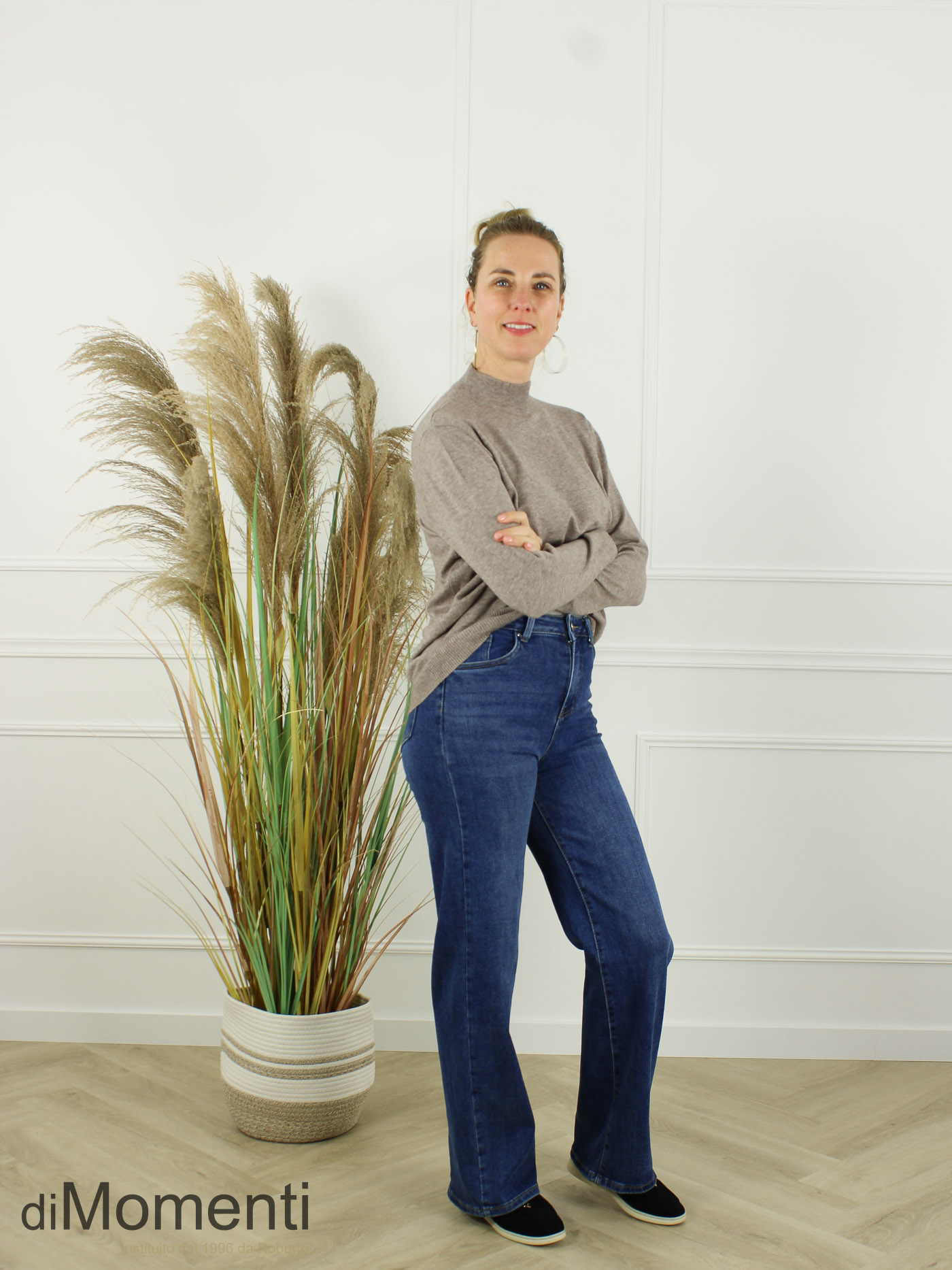 Fijn Brei Top Melly - Taupe Melee